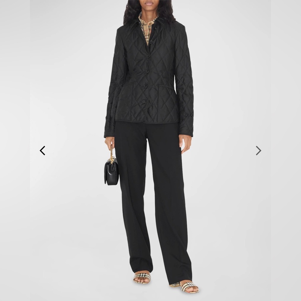 Burberry Fernleigh Quilted Jacket Black Check Lined XL - Picture 4 of 16